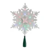 15" Lighted Three Dimensional Snowflake Christmas Tree Topper - Multi Colored Lights