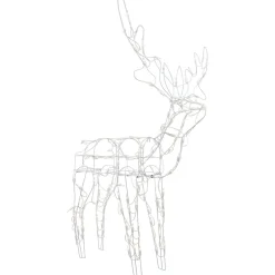 48" Lighted White Standing Reindeer Outdoor Christmas Yard Decoration