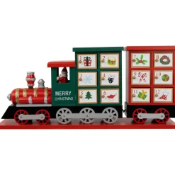 16.5" Locomotive Train Wooden Christmas Advent Calendar