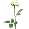 22" Long Stem Blooming Vanilla Rose Artificial Floral Silk Pick