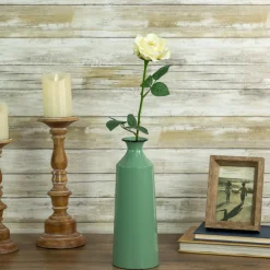 22" Long Stem Blooming Vanilla Rose Artificial Floral Silk Pick