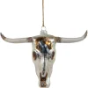 5.5" Longhorn Glass Christmas Ornament