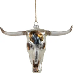 5.5" Longhorn Glass Christmas Ornament