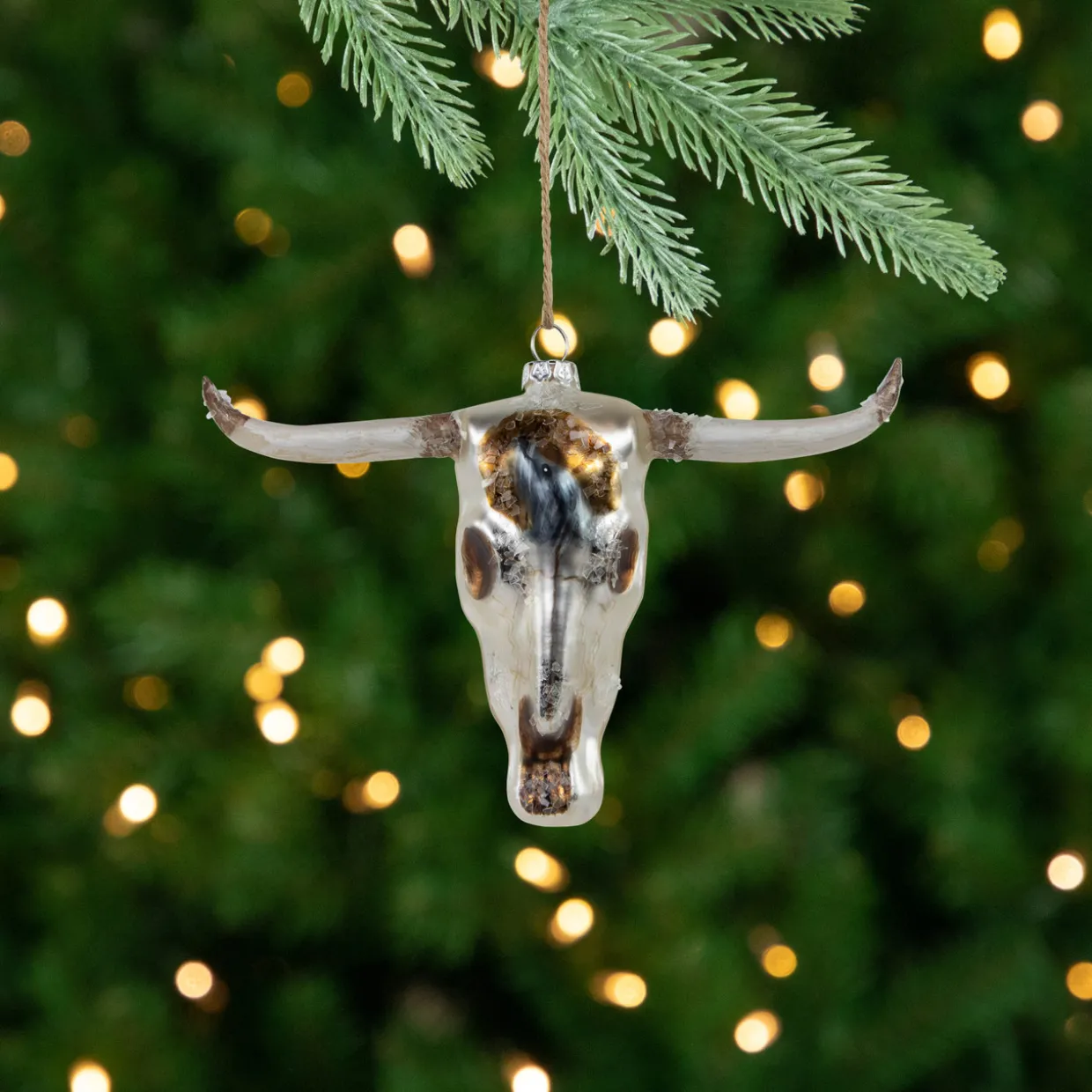 5.5" Longhorn Glass Christmas Ornament