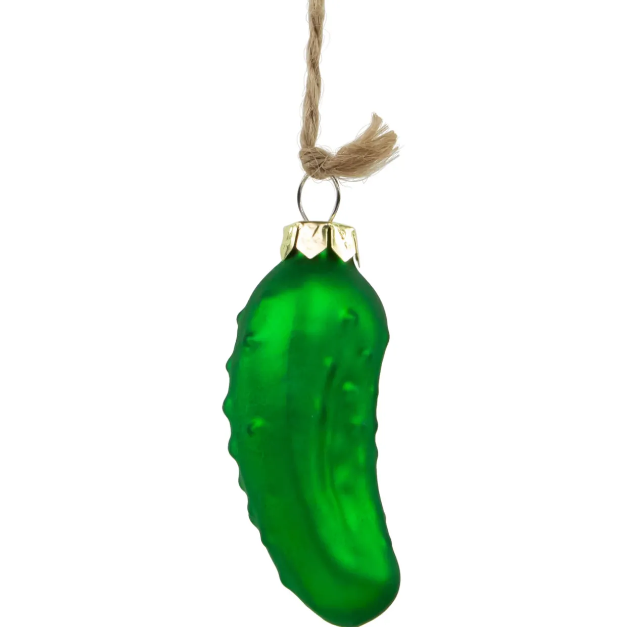 8.5" Matte Green Christmas Pickle Trio Cluster Ornament