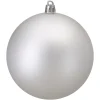 4" Matte Silver Shatterproof Christmas Ball Ornament (100mm)