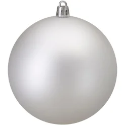 4" Matte Silver Shatterproof Christmas Ball Ornament (100mm)