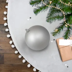 4" Matte Silver Shatterproof Christmas Ball Ornament (100mm)