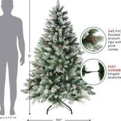 6' Medium Flocked Angel Pine Artificial Christmas Tree - Unlit