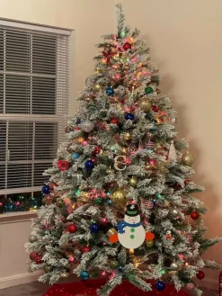 6' Medium Flocked Angel Pine Artificial Christmas Tree - Unlit