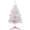 3' Medium Flocked Madeline Pink Spruce Artificial Christmas Tree, Unlit