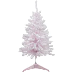 3' Medium Flocked Madeline Pink Spruce Artificial Christmas Tree, Unlit