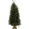 4' Medium Warsaw Twig Artificial Christmas Tree in Burlap Base - Clear Lights