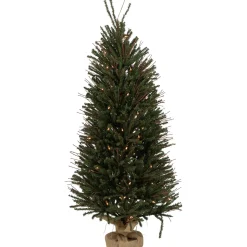 4' Medium Warsaw Twig Artificial Christmas Tree in Burlap Base - Clear Lights