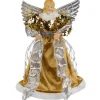 12" Metallic Bronze and Silver Sequined Angel Christmas Tree Topper, Unlit