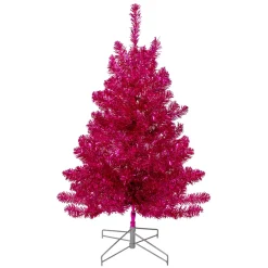 3' Metallic Pink Tinsel Artificial Christmas Tree - Unlit