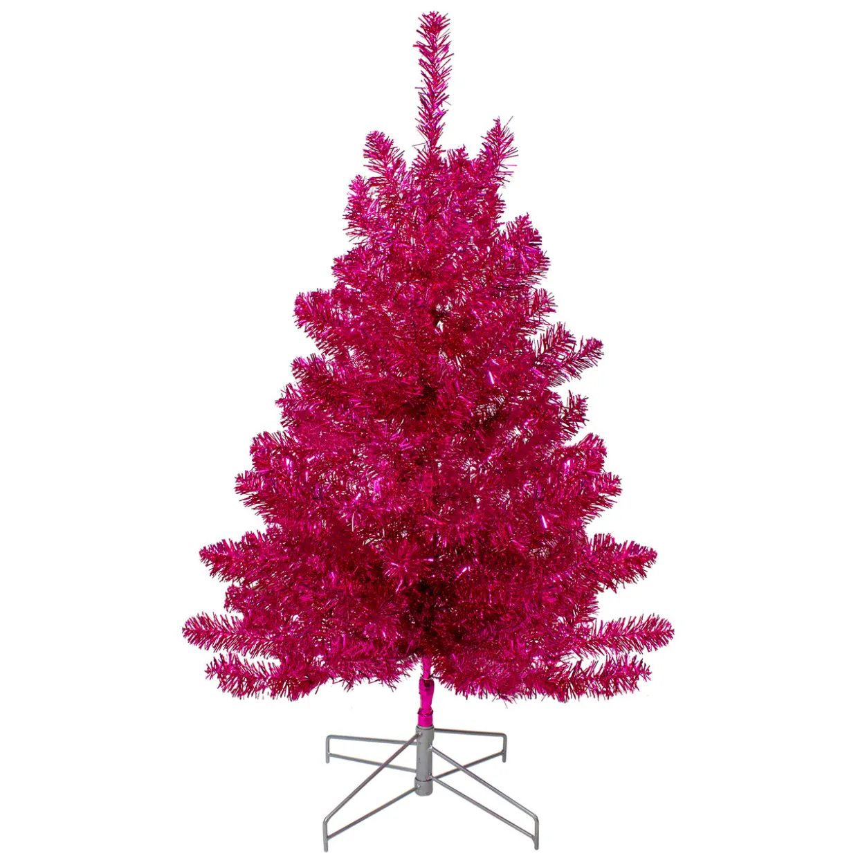 3' Metallic Pink Tinsel Artificial Christmas Tree - Unlit
