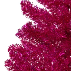 3' Metallic Pink Tinsel Artificial Christmas Tree - Unlit