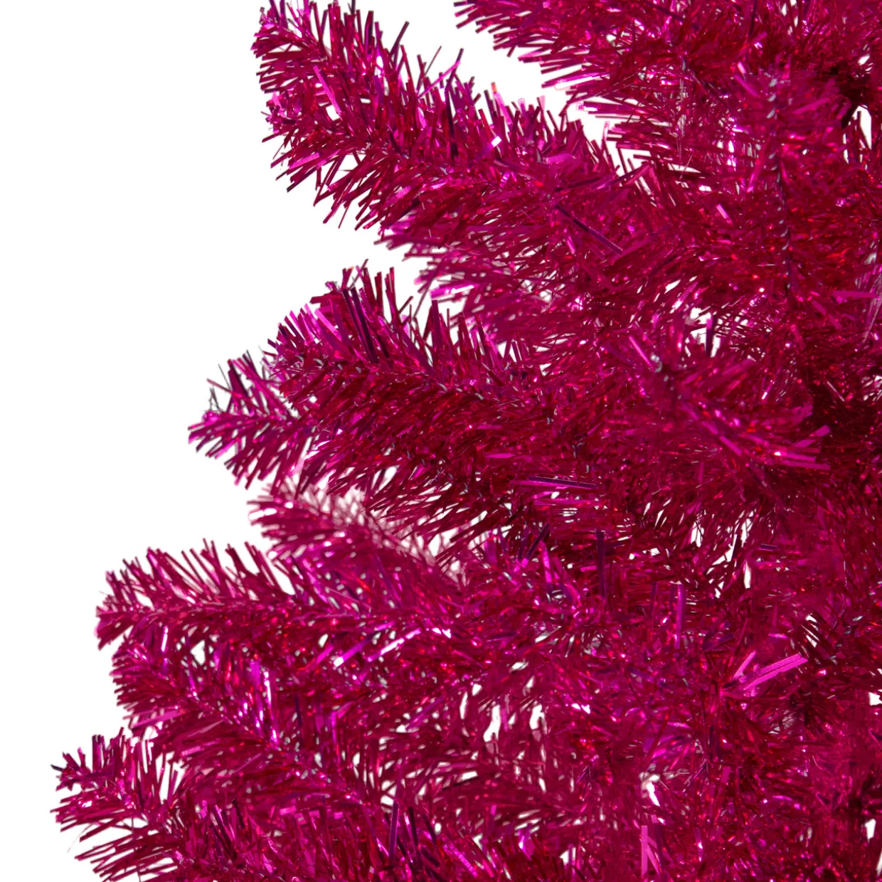 3' Metallic Pink Tinsel Artificial Christmas Tree - Unlit