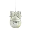 4" Metallic Silver Mosaic Glass Disk Christmas Ornament