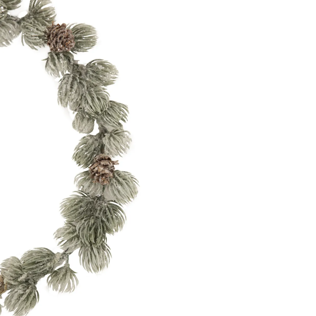 12" Mini Frosted Pine Christmas Wreath with Pine Cones