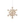 4" Mirrored Rustic Wooden Snowflake Christmas Ornament