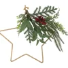 11" Mixed Foliage and Berries Star Hanging Christmas Tree Ornament