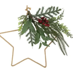 11" Mixed Foliage and Berries Star Hanging Christmas Tree Ornament