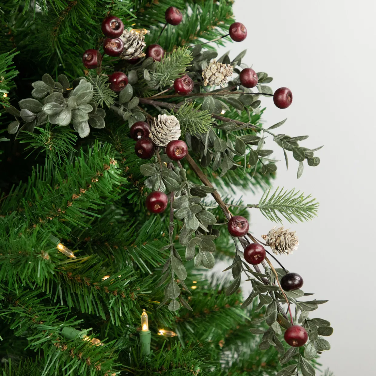 30" Mixed Foliage with Berries and Pinecones Artificial Christmas Spray