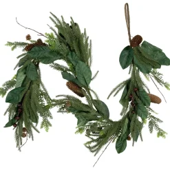 6' Mixed Foliage with Pine Cones and Berries Christmas Garland, Unlit