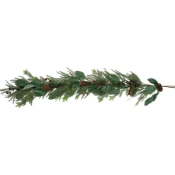 6' Mixed Foliage with Pine Cones and Berries Christmas Garland, Unlit