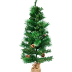 39" Mixed Pine and Pine Cones Artificial Christmas Tree in Jute Base