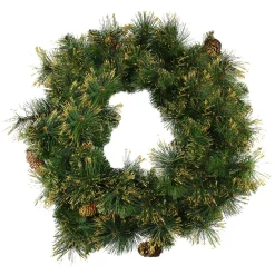 24" Mixed Pine Glittered Pine Cone Artificial Christmas Wreath - Unlit