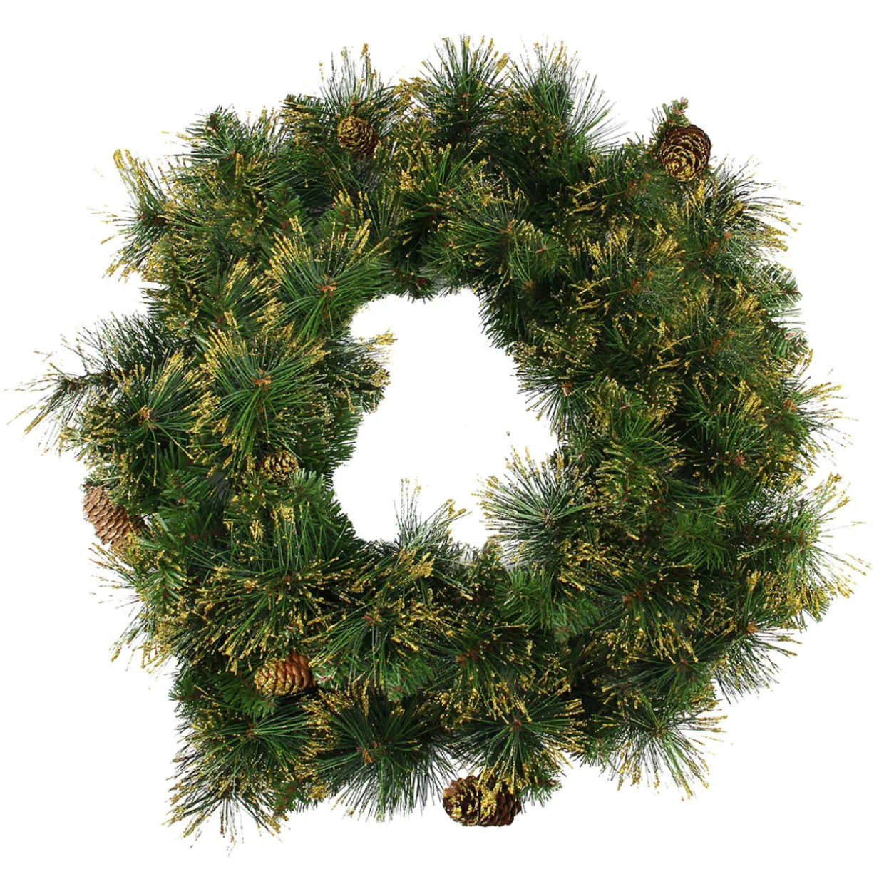 24" Mixed Pine Glittered Pine Cone Artificial Christmas Wreath - Unlit