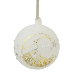 4.5" Moon Santa 'Dreams Come True' Frosted Glass Christmas Ornament