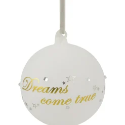 4.5" Moon Santa 'Dreams Come True' Frosted Glass Christmas Ornament