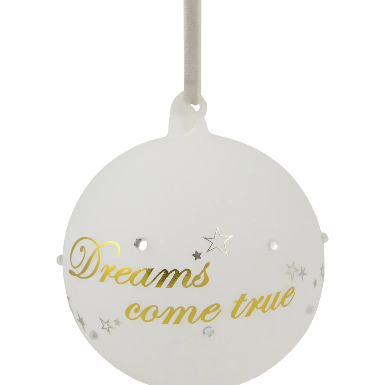 4.5" Moon Santa 'Dreams Come True' Frosted Glass Christmas Ornament