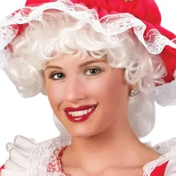 8" Mrs. Santa Claus Curly Christmas Wig Women Costume Accessory - One Size