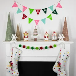45" Multi "Merry Christmas" Triangles Banner Garland - Unlit