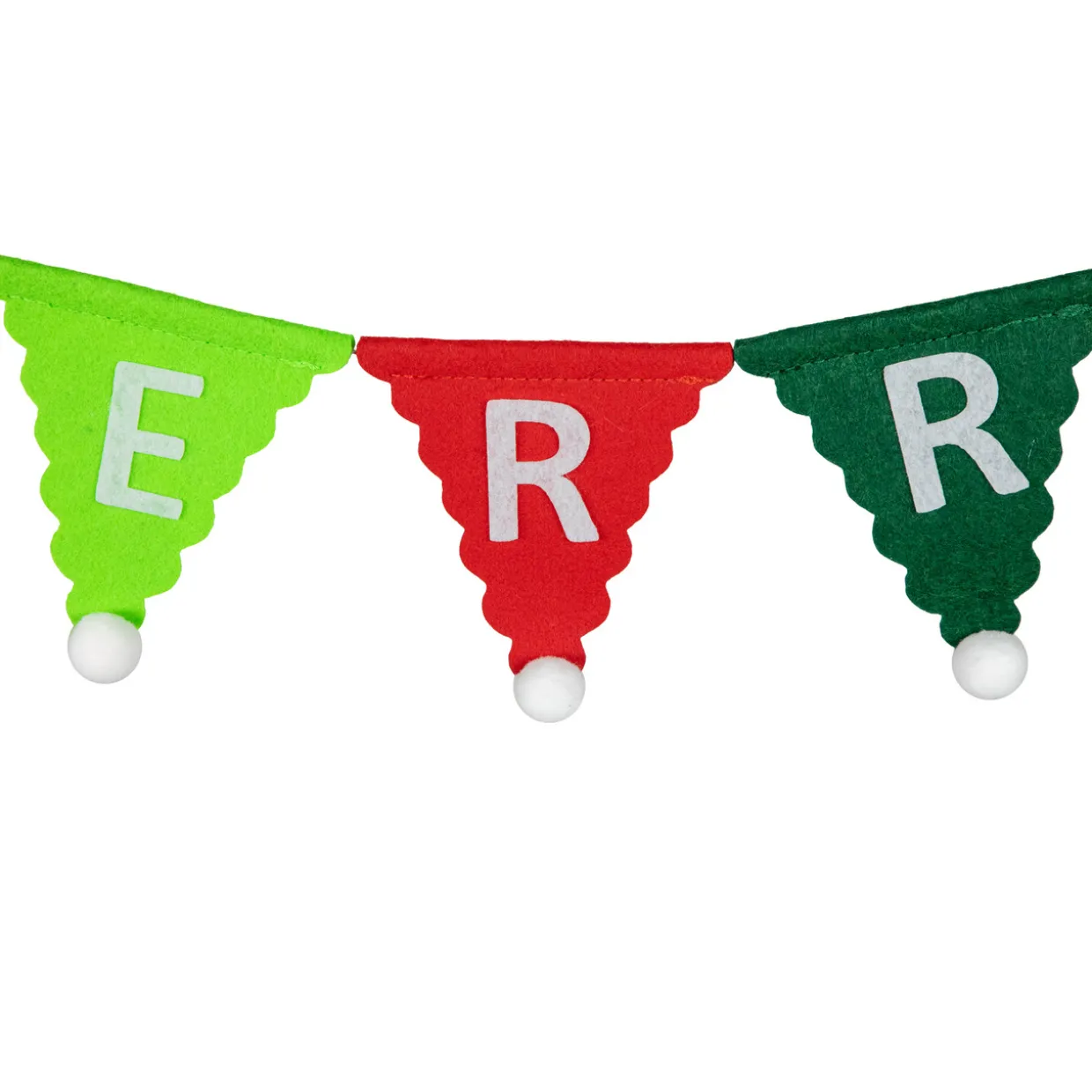 45" Multi "Merry Christmas" Triangles Banner Garland - Unlit