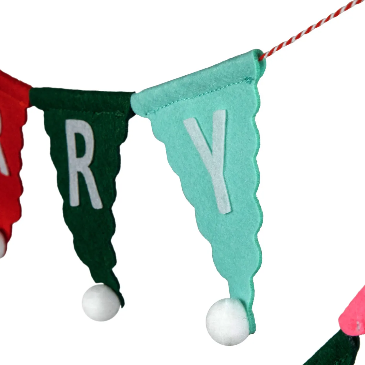 45" Multi "Merry Christmas" Triangles Banner Garland - Unlit