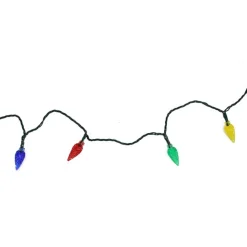 10 Multi-Color Faceted C6 LED Christmas Lights - 3.9 ft Green Wire