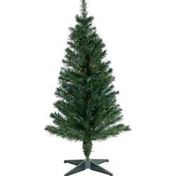 4' Multi-Color Fiber Optic Pine Christmas Tree