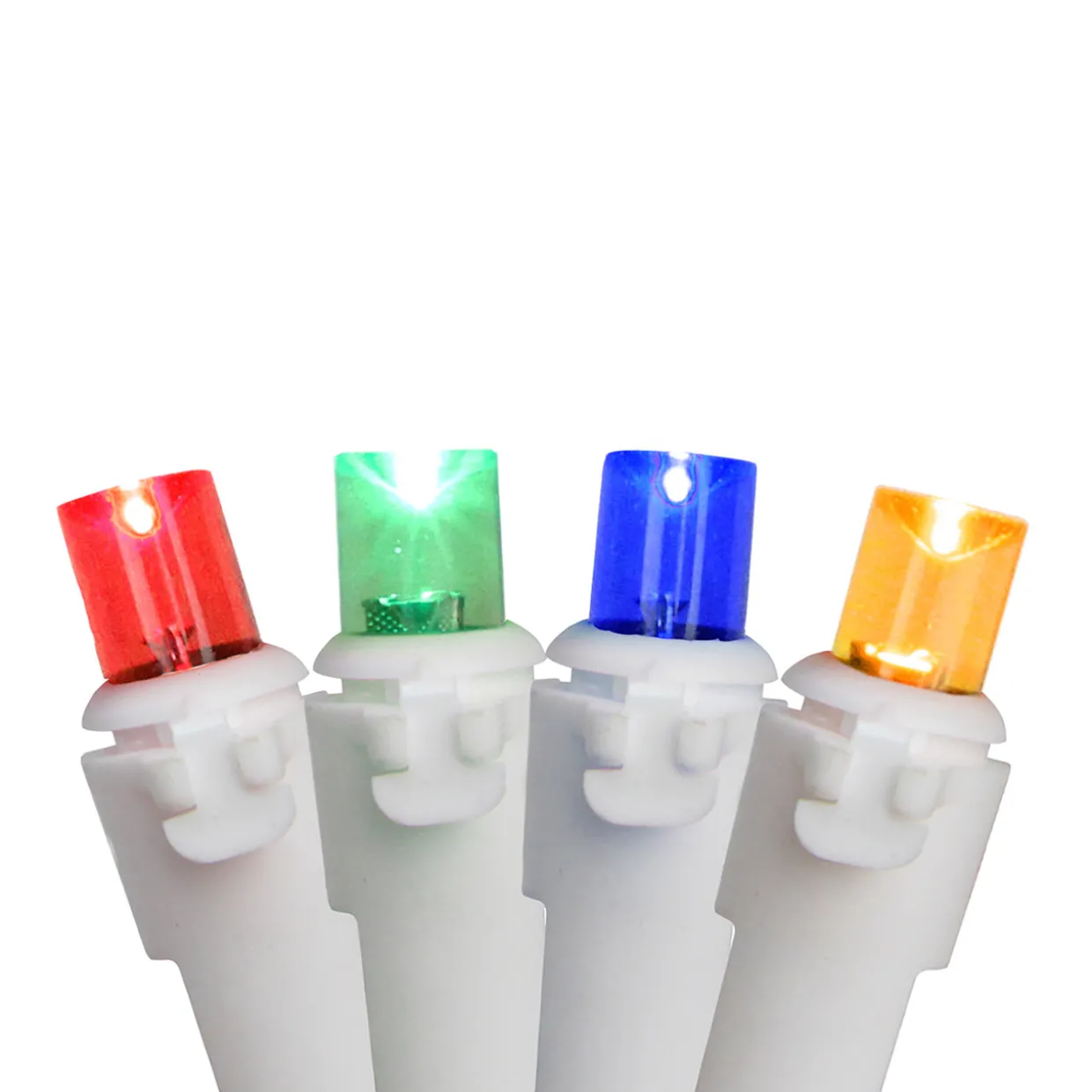 100 Multicolor LED Wide Angle Christmas Lights - 33 ft White Wire