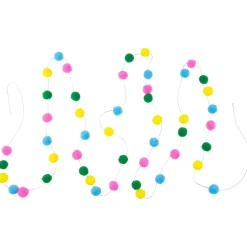 9' Multi-color Plush Snowball Christmas Garland