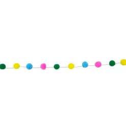 9' Multi-color Plush Snowball Christmas Garland