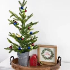 6.75" Multicolor Shatterproof Ball Ornament Christmas Pick