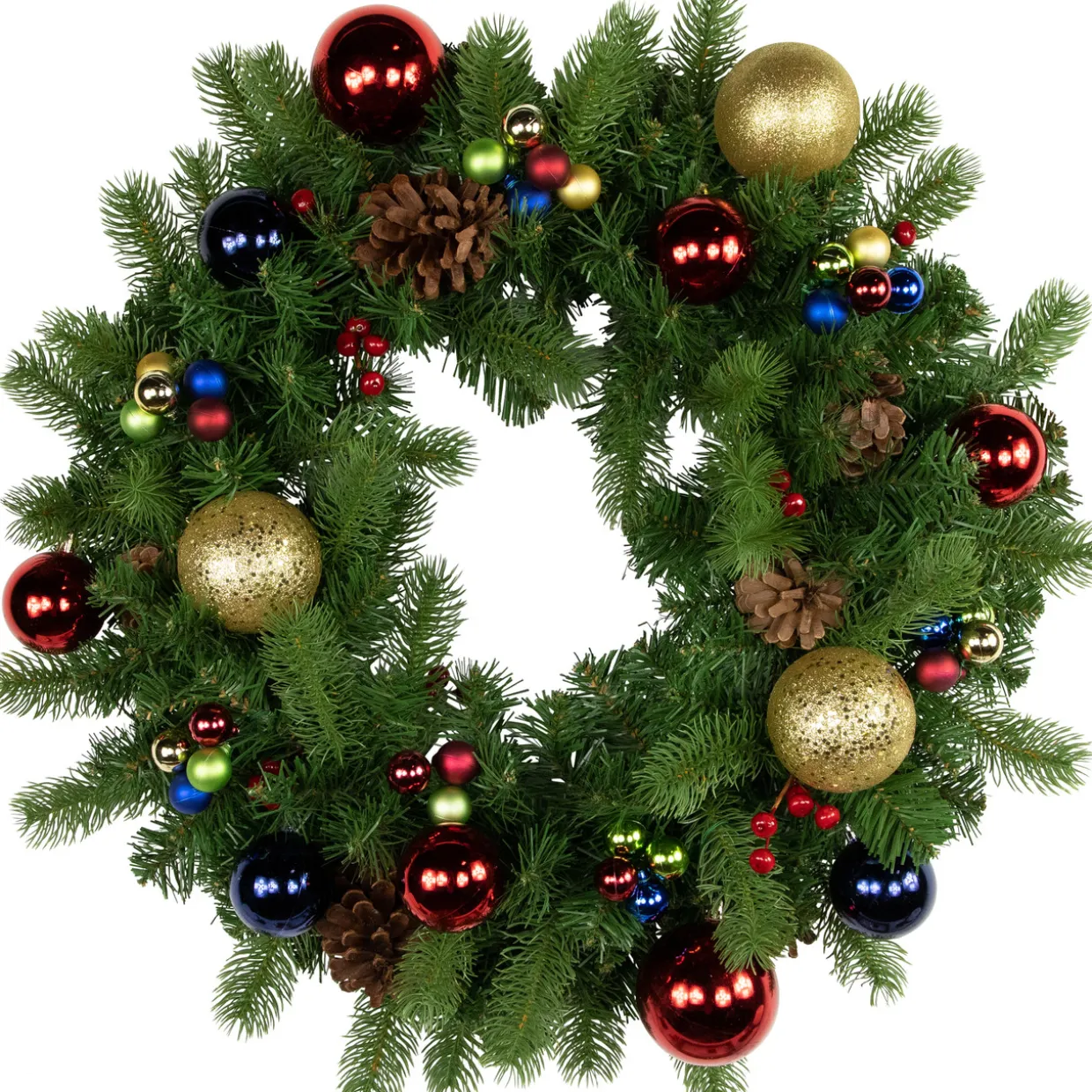 6.75" Multicolor Shatterproof Ball Ornament Christmas Pick