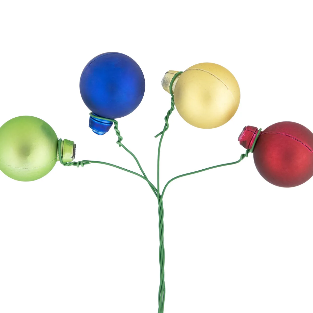 6.75" Multicolor Shatterproof Ball Ornament Christmas Pick