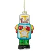 4.75" Multi-Colored Glass Robot Christmas Ornament